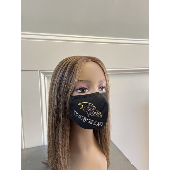 Baltimore Ravens Bling Rhinestone Face Mask Side Logo - Picture 4 of 13